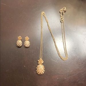 J. Crew Pineapple Earrings and Necklack